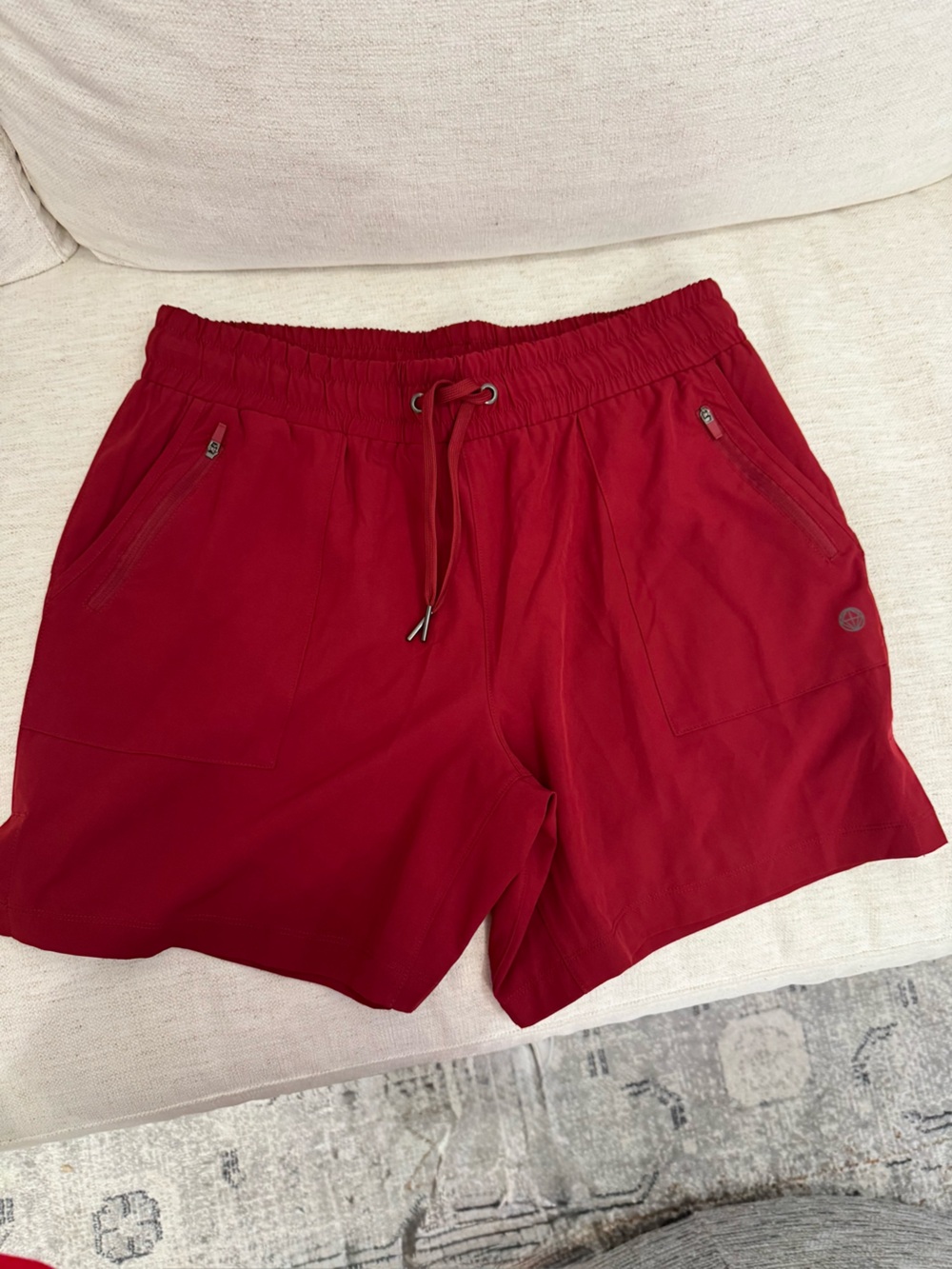 Mondetta Women's Red Elastic Waist Athletic Shorts